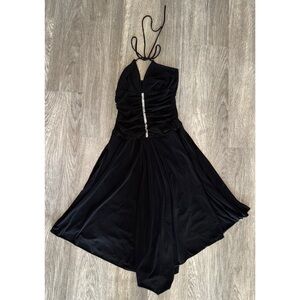 Elegant Black Halter Dress